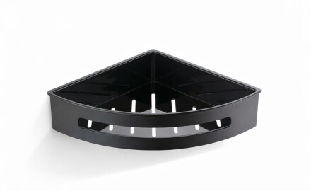Cesta de esquina 20,5 x 20,5 x 5,5 / negro mate / interior de plástico negro