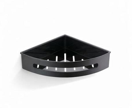 Cesta de esquina 20,5 x 20,5 x 5,5 / negro mate / interior de plástico negro