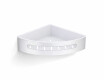 Cesta esquinera 20,5 x 20,5 x 5,5 / acero pulido / interior de plástico blanco