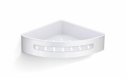 Cesta esquinera 20,5 x 20,5 x 5,5 / acero pulido / interior de plástico blanco