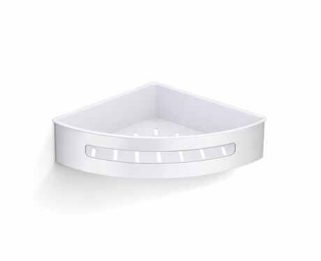 Cesta esquinera 20,5 x 20,5 x 5,5 / acero pulido / interior de plástico blanco