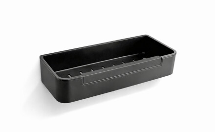 Cesta de 29 x 12 x 5,5 con cordón / negro mate / interior de plástico negro
