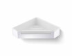 Cesta esquinera 22x22x5,5 con cordón / acero pulido / interior de plástico blanco