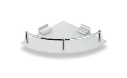 Estante de esquina 17x17 / cristal mate / cromo