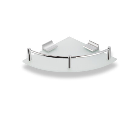 Estante de esquina 17x17 / cristal mate / cromo