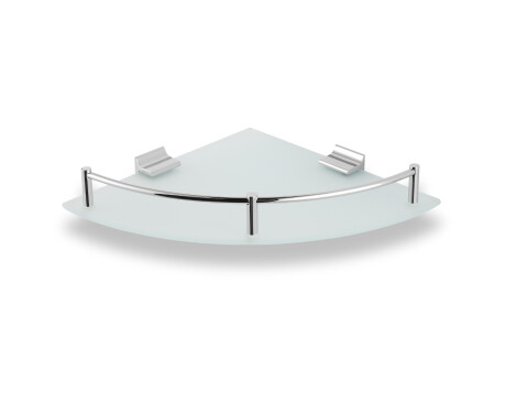 Estante de esquina 23x23 / cristal mate / cromo
