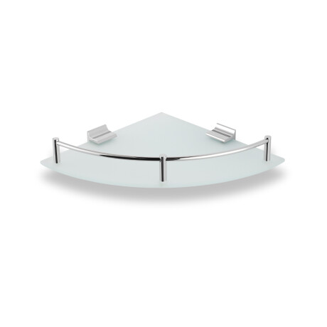 Estante de esquina 23x23 / cristal mate / cromo #1