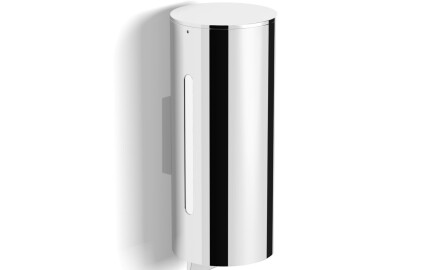 Dispensador de jabón líquido de 0,5 l / sistema de dosificación inferior / cromado