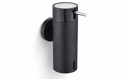 Dispensador de jabón líquido de 0,15 l / negro mate / bomba negra + acero pulido