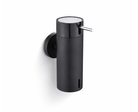 Dispensador de jabón líquido de 0,15 l / negro mate / bomba negra + acero pulido