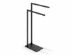 Soporte para 2 toallas / perfil y base rectangulares / negro mate