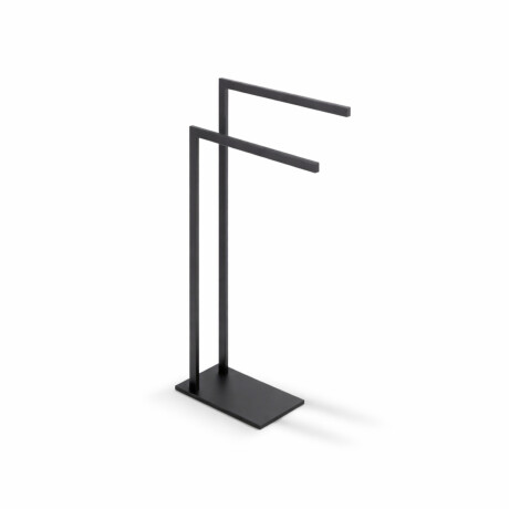 Soporte para 2 toallas / perfil y base rectangulares / negro mate #1