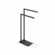 Soporte para 2 toallas / perfil y base rectangulares / negro mate #1