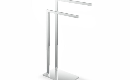 Soporte para 2 toallas / perfil y base rectangulares / acero pulido