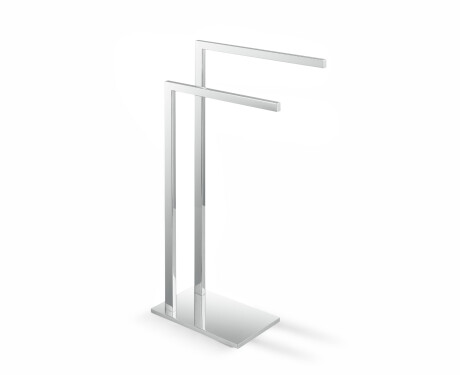 Soporte para 2 toallas / perfil y base rectangulares / acero pulido