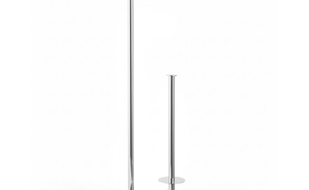 Soporte para papel higiénico + rollos de repuesto / perfil y base redondos / acero pulido