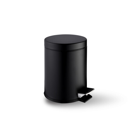Cubo con pedal STANDARD redondo de 3 L, cierre suave / negro mate #1