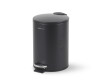 Cubo con pedal BUDGET redondo de 3 L, cierre suave / acero negro mate