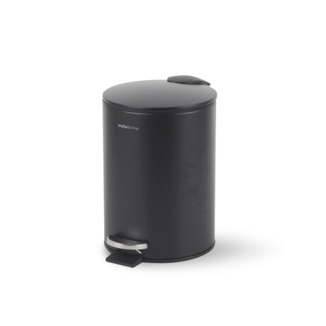 Cubo con pedal BUDGET redondo de 3 L, cierre suave / acero negro mate #1
