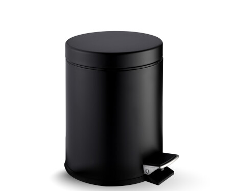 Cubo con pedal STANDARD redondo de 5 L, cierre suave / negro mate
