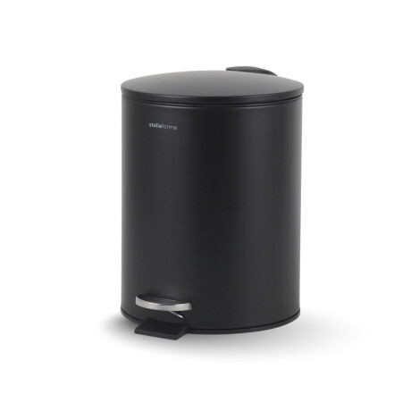 Cubo con pedal BUDGET redondo de 5 L, cierre suave / acero negro mate #1