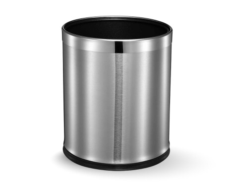 Cesta abierta de 9 L / carcasa extraíble / acero cepillado, aro de acero pulido