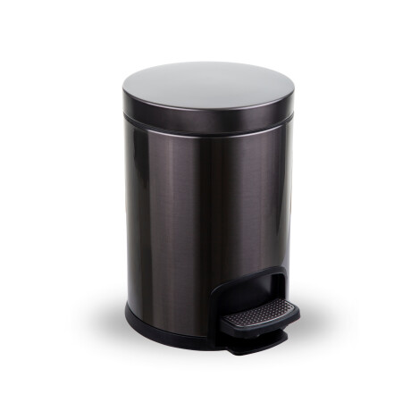 Cubo con pedal PREMIUM redondo de 5 L, cierre suave / grafito metalizado #1