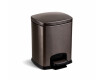 Cubo con pedal PREMIUM rectangular de 5 L, cierre suave / grafito metalizado