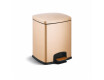 Cubo con pedal PREMIUM rectangular de 5 L, cierre suave / color champán