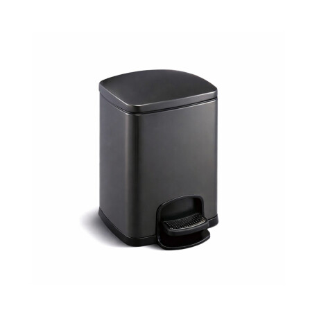 Cubo con pedal PREMIUM rectangular de 5 L, cierre suave / negro mate #1
