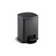 Cubo con pedal PREMIUM rectangular de 5 L, cierre suave / negro mate #1