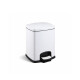 Cubo de basura con pedal PREMIUM rectangular de 5 L, cierre suave / blanco #1