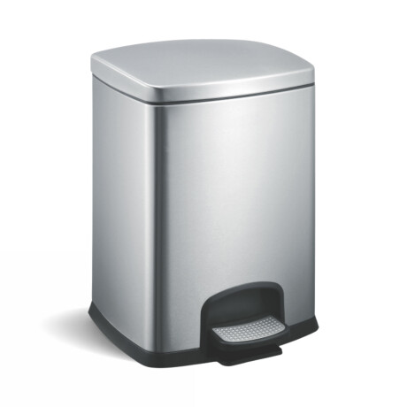 Cubo con pedal PREMIUM rectangular de 12 L, cierre suave / acero inoxidable satinado #1