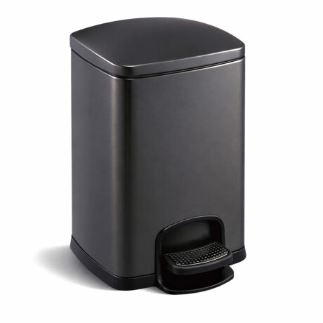 Cubo de basura con pedal PREMIUM rectangular de 20 L, cierre suave / negro mate #1