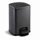 Cubo de basura con pedal PREMIUM rectangular de 20 L, cierre suave / negro mate #1