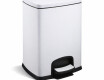 Cubo de basura con pedal PREMIUM rectangular de 20 L, cierre suave / blanco