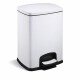 Cubo de basura con pedal PREMIUM rectangular de 20 L, cierre suave / blanco #1
