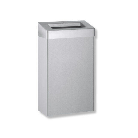 Cubo de basura de 30 L con tapa abierta, serie R10 / acero inoxidable cepillado #1