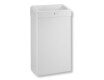 Cubo de basura de 30 L con tapa abierta, serie R1 / acero inoxidable blanco mate