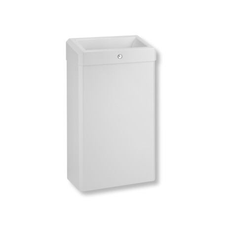 Cubo de basura de 30 L con tapa abierta, serie R1 / acero inoxidable blanco mate #1