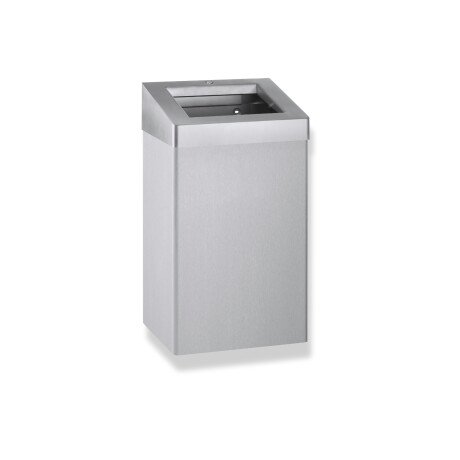 Cubo de basura de 49 L con tapa abierta, serie R10 / acero inoxidable cepillado #1