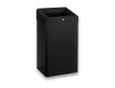 Cubo de basura de 49 L con tapa abierta, serie R1 / acero inoxidable negro mate
