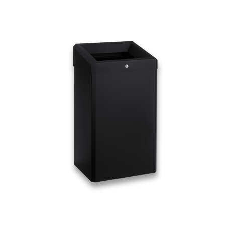 Cubo de basura de 49 L con tapa abierta, serie R1 / acero inoxidable negro mate #1