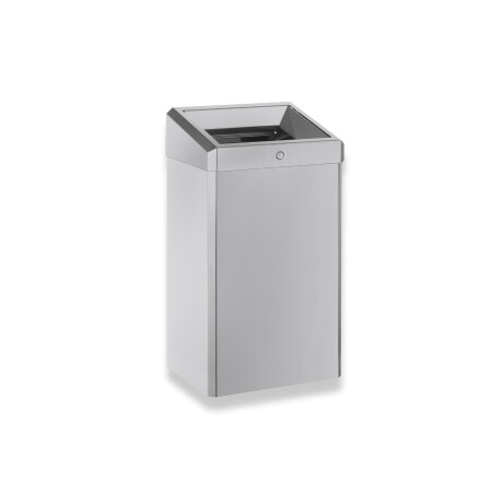 Cubo de basura de 49 L con tapa abierta, serie R1 / acero inoxidable cepillado #1