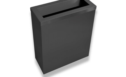 Cubo de basura de 25 litros, tapa con abertura de lanzamiento / acero inoxidable negro mate