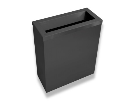 Cubo de basura de 25 litros, tapa con abertura de lanzamiento / acero inoxidable negro mate
