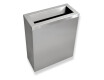 Cubo de basura de 25 litros, tapa con abertura de depósito / acero inoxidable cepillado