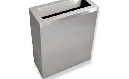 Cubo de basura de 25 litros, tapa con abertura de depósito / acero inoxidable cepillado
