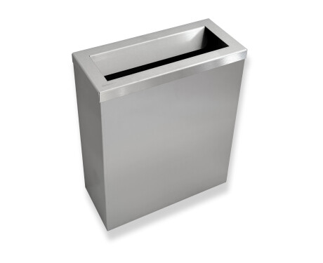 Cubo de basura de 25 litros, tapa con abertura de depósito / acero inoxidable cepillado