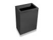 Cubo de basura de 50 litros, tapa con abertura de lanzamiento / acero inoxidable negro mate